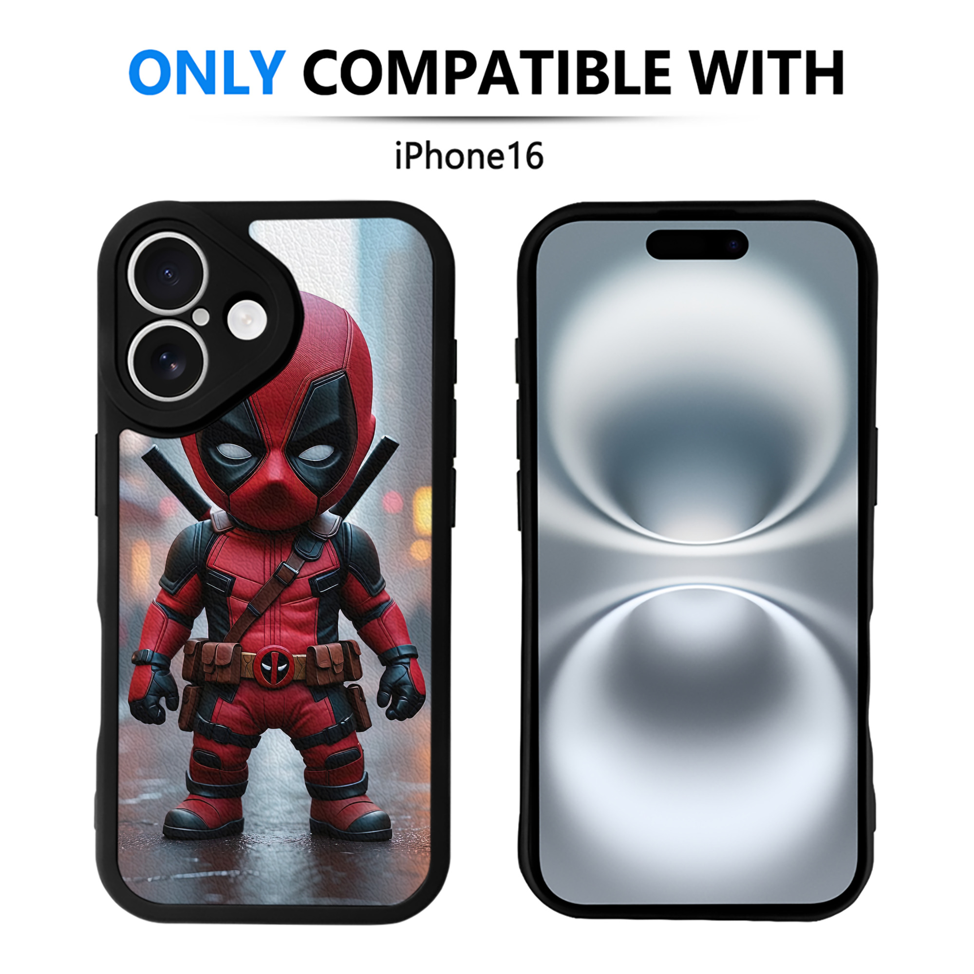 （画像用） Deadpool デッドプール 【iPhone 16シリーズ対応】シリコンスマホケース（レザー調） 材質：シリコン